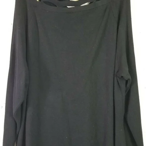 Lane Bryant size 26/28 Knit Black Long Sleeve  Pull Over Long Sleeve SWEATER Top - Picture 6 of 7